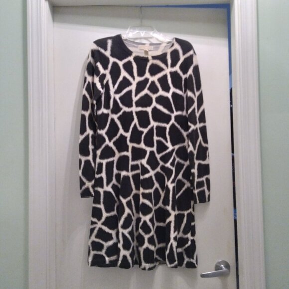 Michael Michael Kors Antalia Giraffe Print Fit & Flare Pullover Midi Dress Sz L - Picture 7 of 7